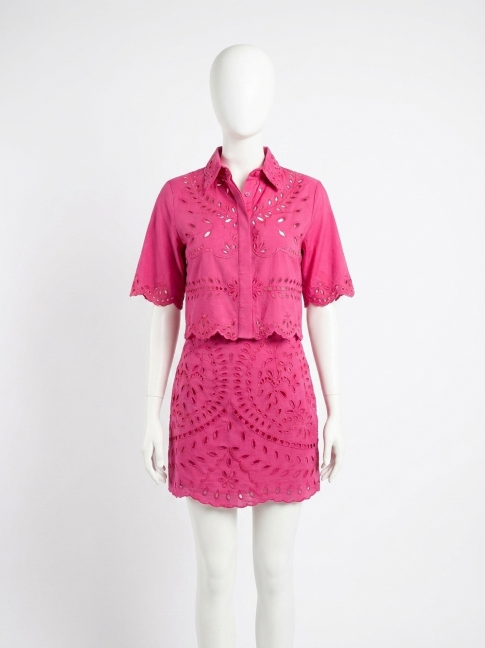 NEW KARINA GRIMALDI atlanta lace skirt in hot pink